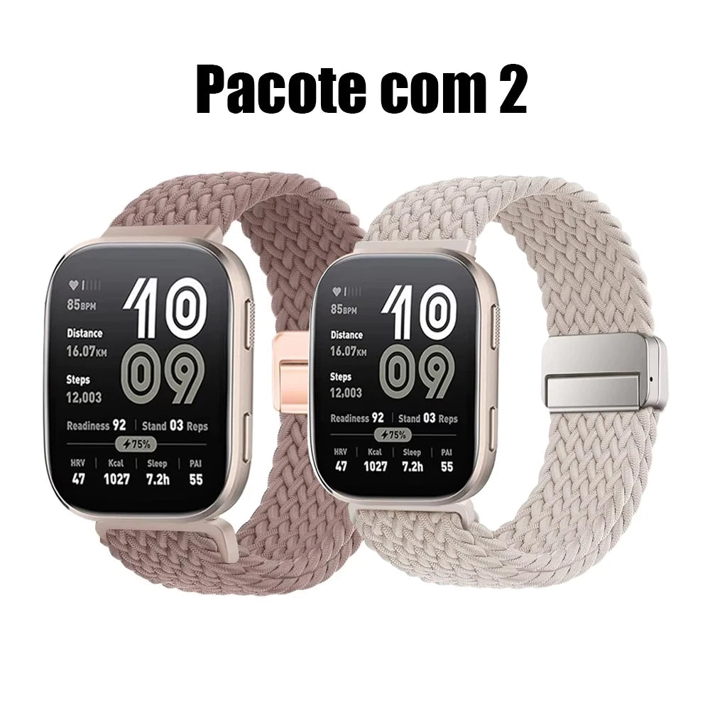 Magnetic Braided Nylon Watch Band — Adjustable Magnetic Clasp Strap for Smartwatches (1-Pack)