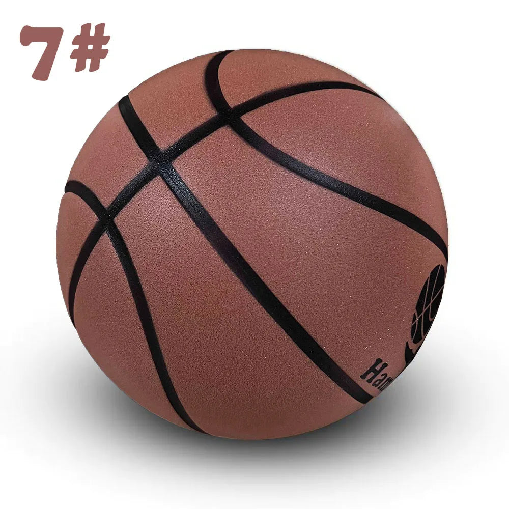 Silent Foam Basketball - Indoor Quiet Dribble Ball, Airless No-Inflate Size 7/6/5 for Men Women Kids