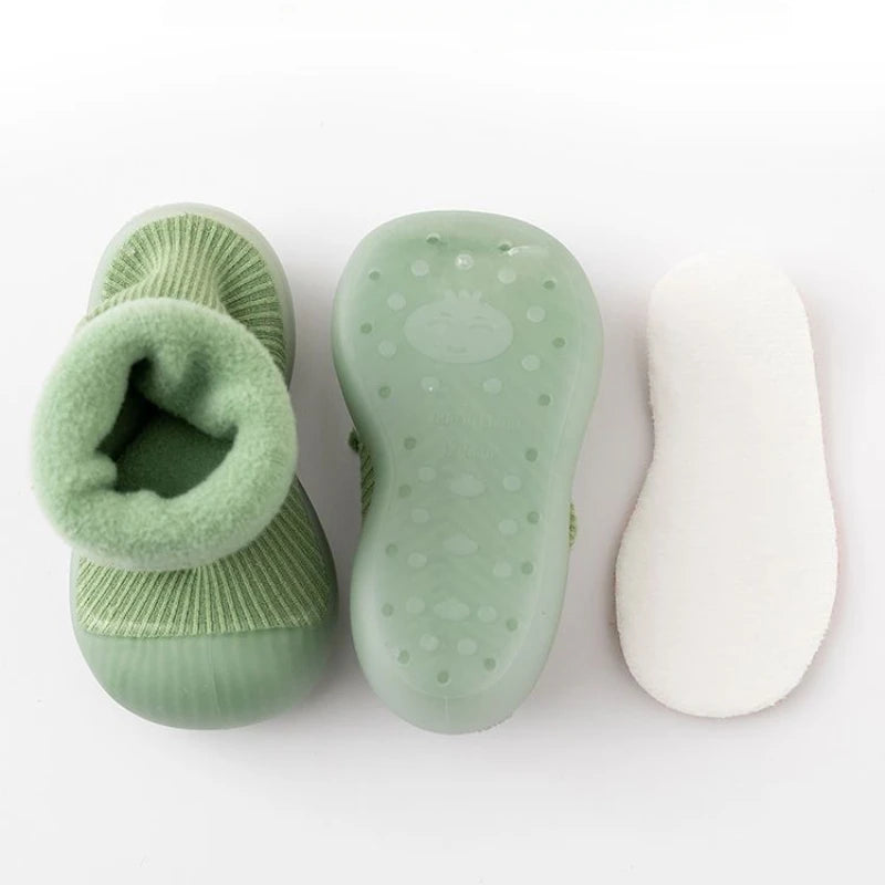 Warm Baby First Walker Shoes — Newborn to 4 Years Unisex Winter Slip-On Anti-Slip Rubber Sole