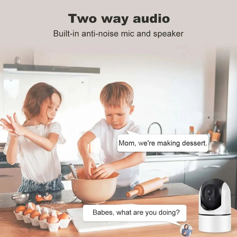 Indoor 6MP WiFi PTZ Camera (2.4/5GHz) — Auto-Tracking Baby Monitor with Two-Way Audio & 10m Night Vision