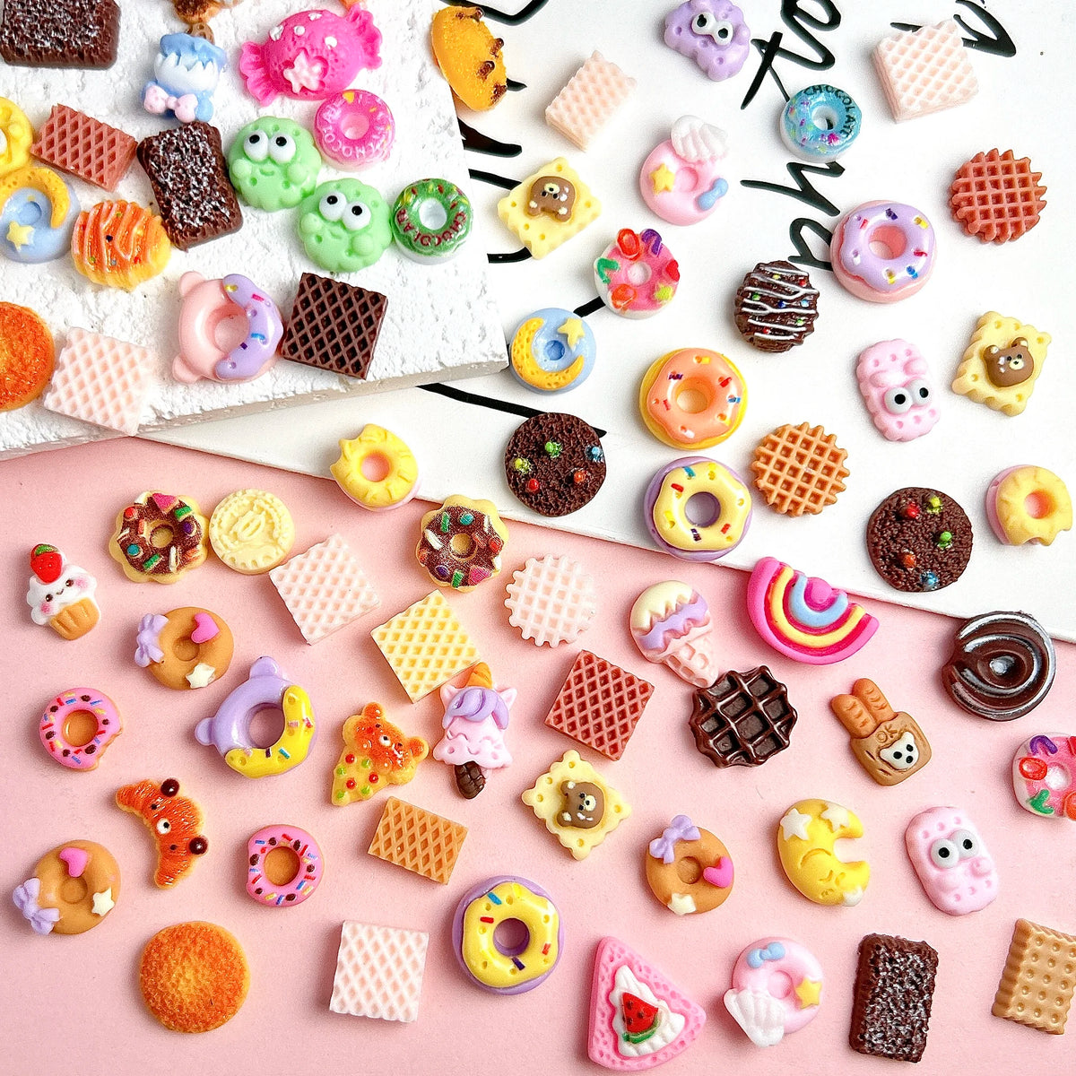 50-Pack Cartoon Resin Nail Charms for DIY Nail Art