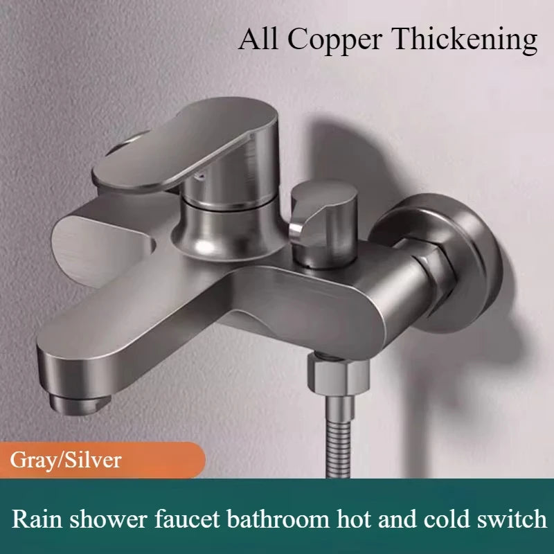Wall-Mount Bathtub Faucet Mixer with Handheld Shower – 3-Mode Spray, 150 cm (59 in) Hose, Chrome-Plated Brass