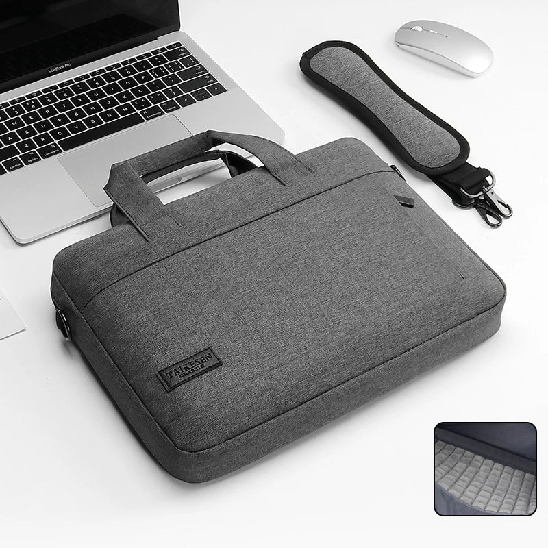 Canvas Laptop Sleeve Briefcase – Zippered Shoulder Handbag for 13.3, 14, 15, 15.6 & 17 Inch Laptops