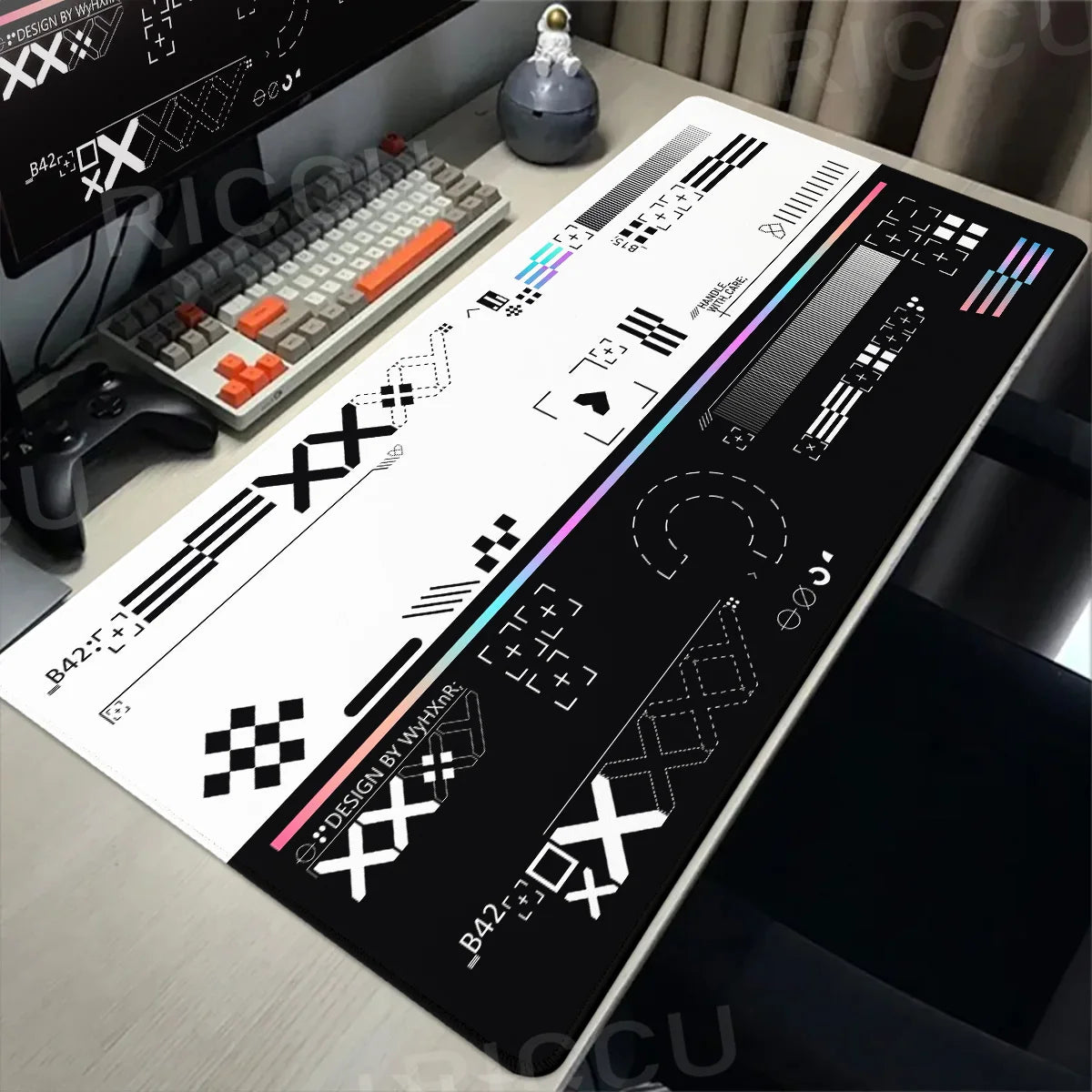 XXL Gaming Mouse Pad Desk Mat 40 x 90 cm (15.7 x 35.4 in) Rubber Anti-Slip Extended Mousepad for Keyboard & PC
