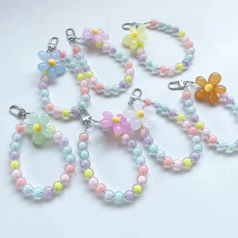 Colorful Macaron Bead Phone Lanyard Wrist Strap - Anti-Lost Short Handheld Mobile Chain for Women