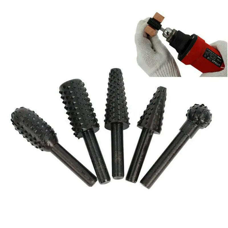1/4" (6.2mm) 5-Piece Titanium-Coated Drill Bit Set for Woodworking, Metal & Carpentry