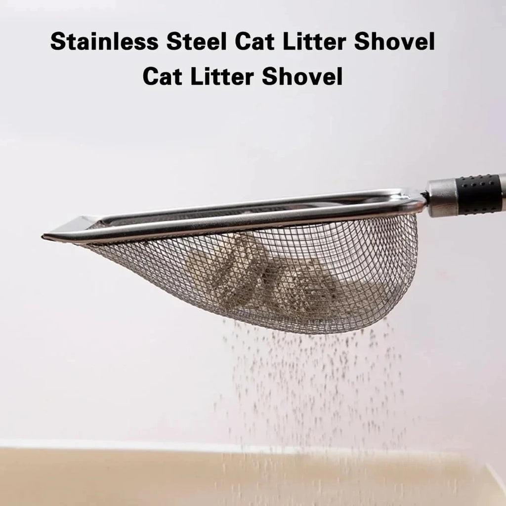 Aluminum Alloy Cat Litter Scoop – Large Long-Handle Stainless Steel Litter Shovel