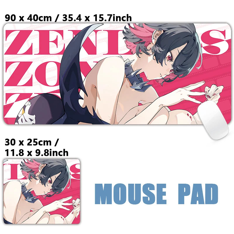 XXL Anime Gaming Mouse Pad – Hoshimi Miyabi & Evelyn Ellen Desk Mat, Large Keyboard Mousepad with Non-Slip Silicone Base