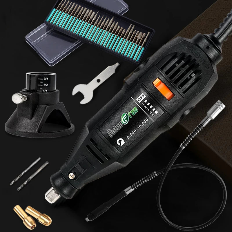 130W Electric Rotary Tool Kit - Mini Drill Engraver Polisher with Variable Speed & Flexible Shaft