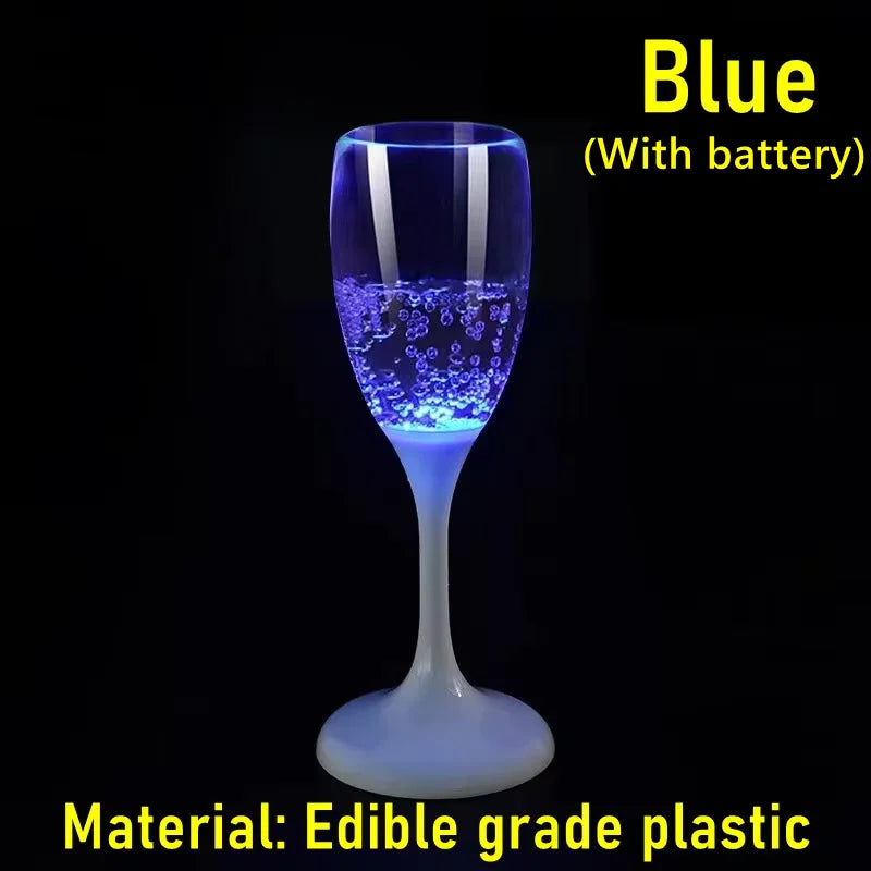 6-Color LED Light-Up Drink Cups - Flashing Wine & Beer Glasses for Parties, Weddings & Christmas