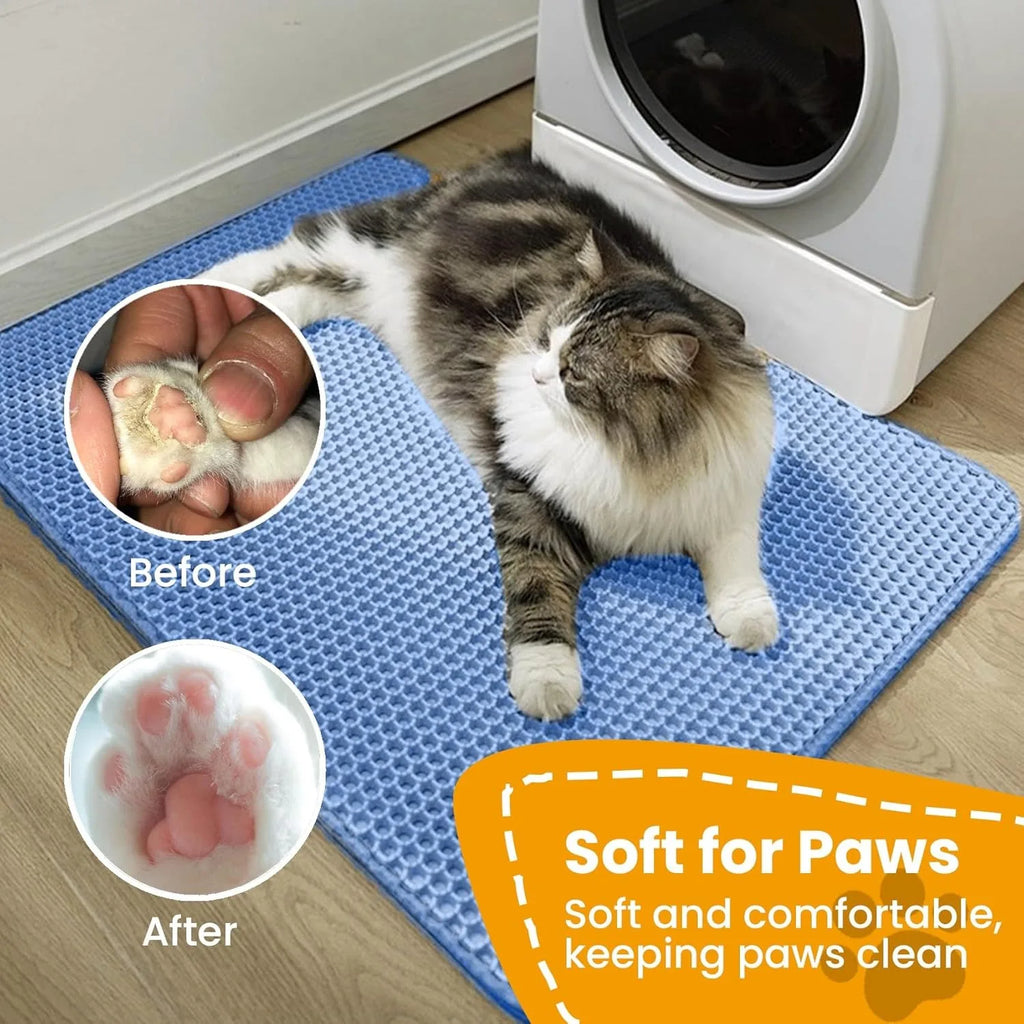 Double-Layer Honeycomb Cat Litter Mat – Waterproof Washable Non-Slip Litter Trapper (30x30, 40x50, 45x60 cm / 12x12, 16x20, 18x24 in)