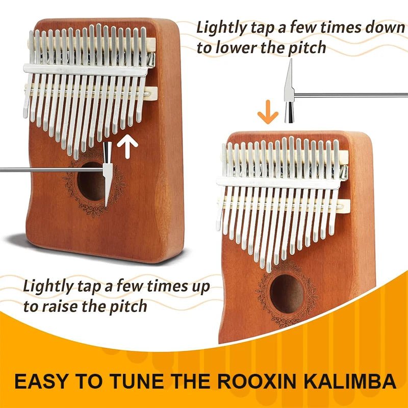 17 & 21-Key Kalimba Thumb Piano Finger Piano — Mahogany Mbira with Tuning Kit for Beginners