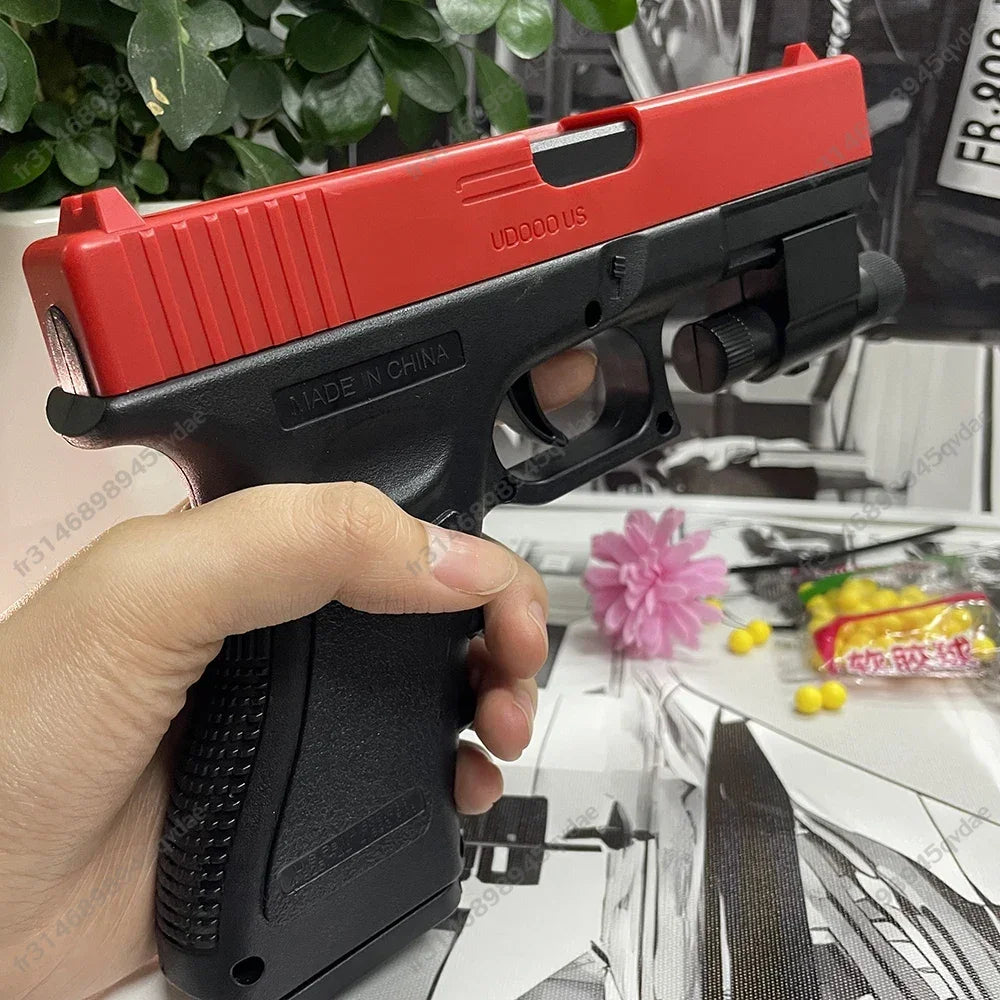 Soft Bullet Airsoft Pistol Toy with Manual Magazine & Laser – Outdoor CS Game Blaster for Teens & Adults