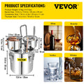 Home Alcohol Distiller Still Kit – 3 Gal / 12 L & 8 Gal / 30 L (Stainless Steel + Copper) DIY Whisky Brandy Vodka Brewing Kit