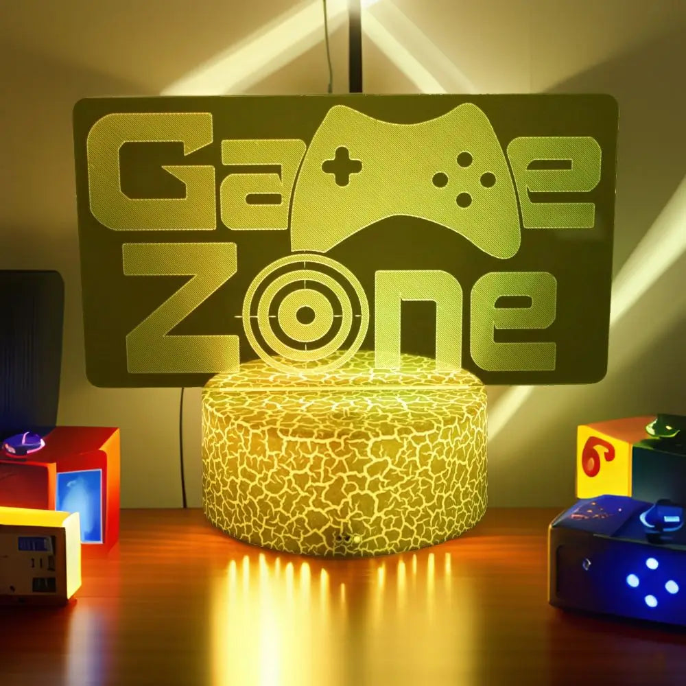 Neon Gamer 3D LED Night Light RGB – Gaming Table Lamp for Kids, Bedroom & Gamer Room