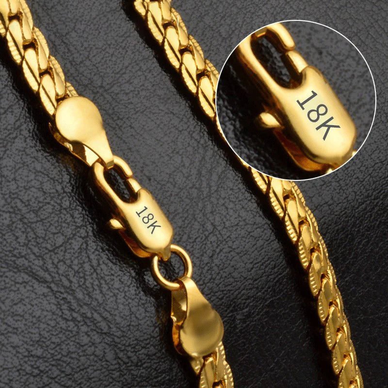 6mm Sideways Necklace — 925 Sterling Silver, Gold or Silver Color, 8/18/20/24 in (20.3/45.7/50.8/61.0 cm) Chain, Wedding & Engagement Jewelry