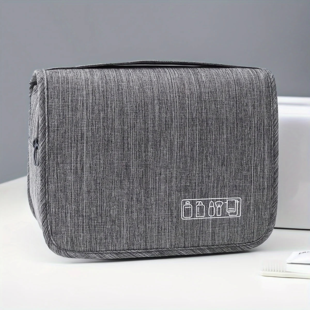 Wall-Mounted Travel Toiletry & Cosmetic Organizer — Hanging Bathroom Storage Bag