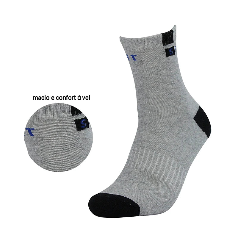 12-Pack Men's Breathable Cotton Blend Mid-Crew Athletic Socks EU 39-45 (US 6-11) Quick-Dry Summer