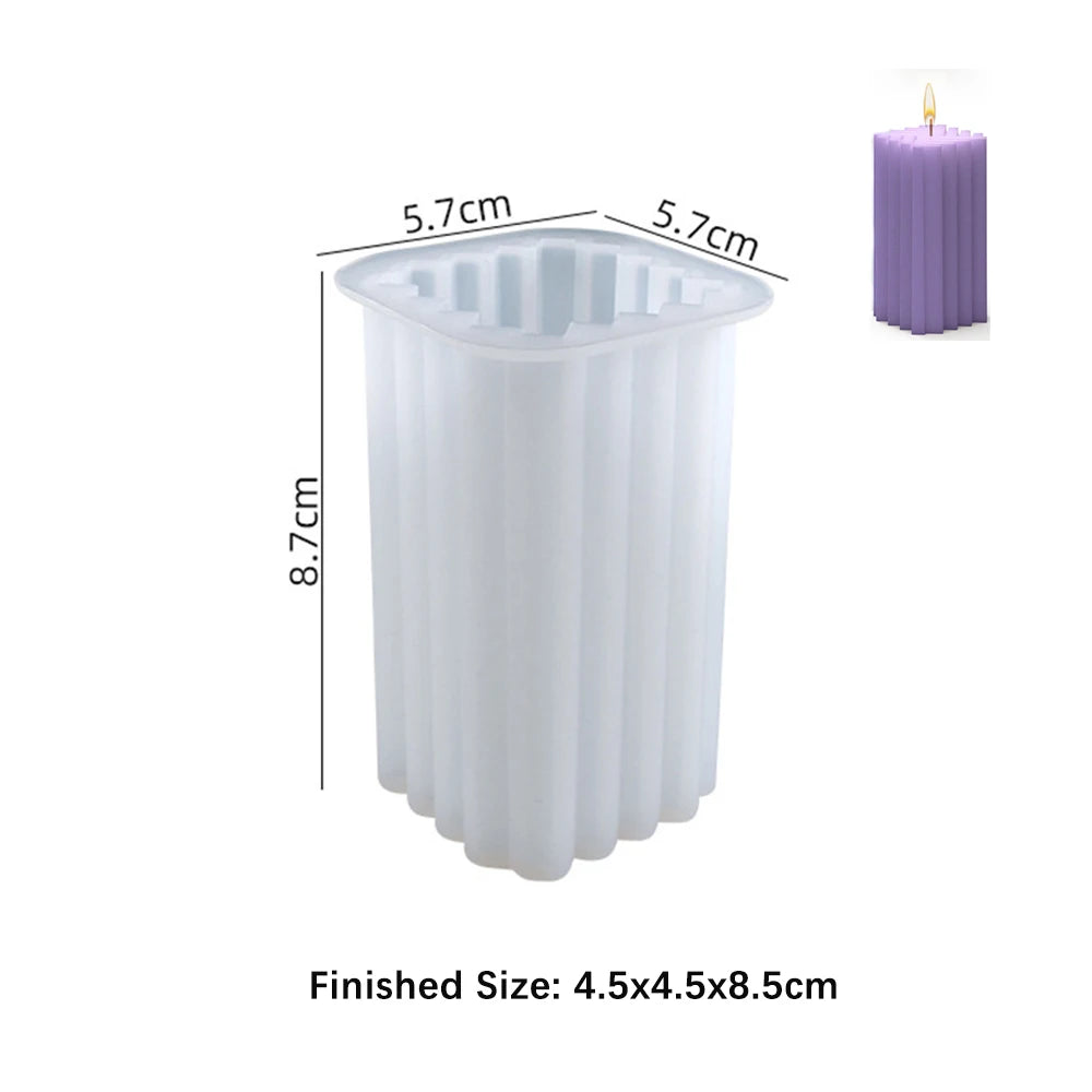 Cylinder Silicone Mold for 3D Scented Candle and Soap Making - DIY Resin, Wax & Plaster Crafts