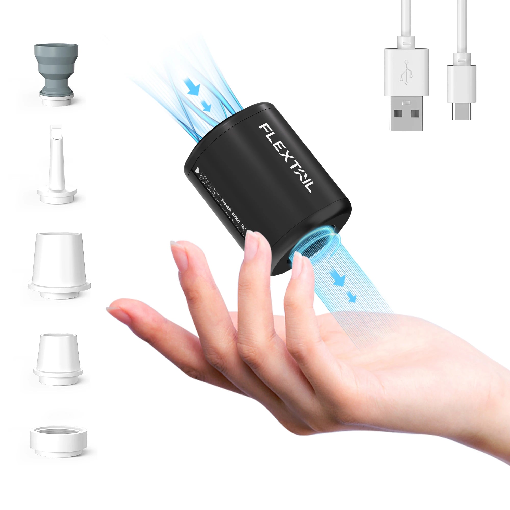 Mini 4 kPa (0.58 psi) Rechargeable Electric Air Pump – Portable Inflator for Air Beds, Sleeping Pads, Pool Floats & Vacuum Bags