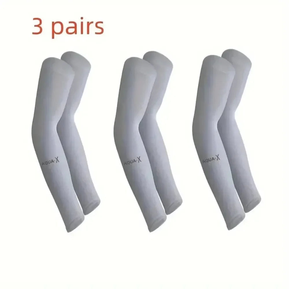 Cooling Arm Sun Sleeves 3 Pairs – Breathable UV Sun Protection for Hiking, Cycling & Fishing