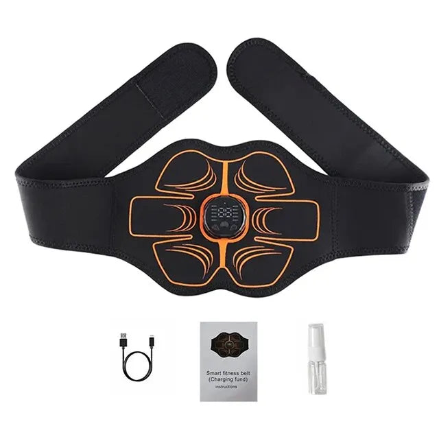 EMS Abdominal Muscle Stimulator Trainer Belt – USB Rechargeable Toning Belt for Waist & Belly, 10 Modes 30 Levels