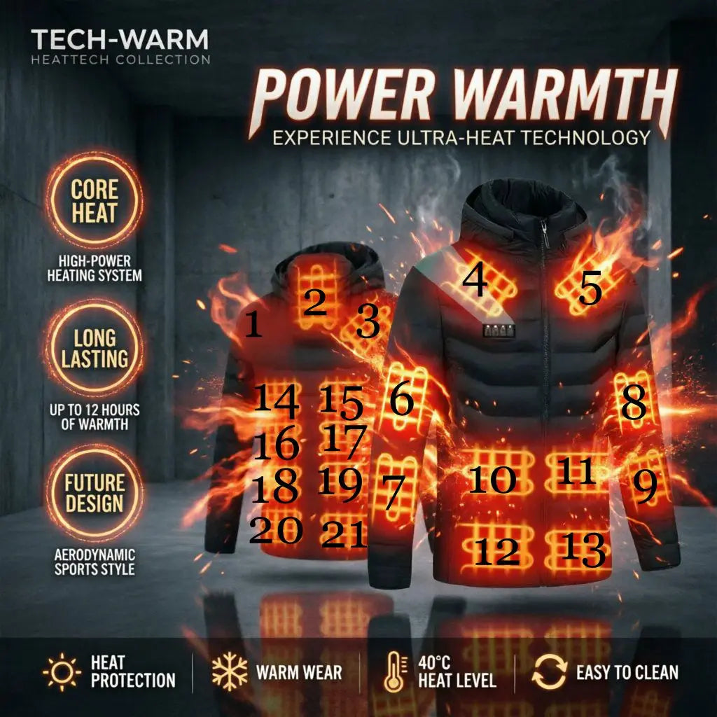 Men's USB Heated Parka – Hooded Padded Winter Jacket with Smart Thermostat