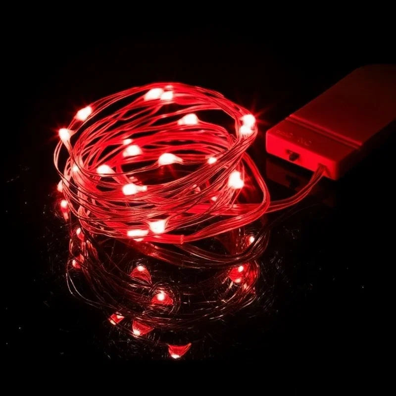 Battery Operated Fairy String Lights — Silver Wire LED Firefly Lights, 1–10M (3.3–32.8 ft), 10–100 LEDs for Christmas, Wedding & Party