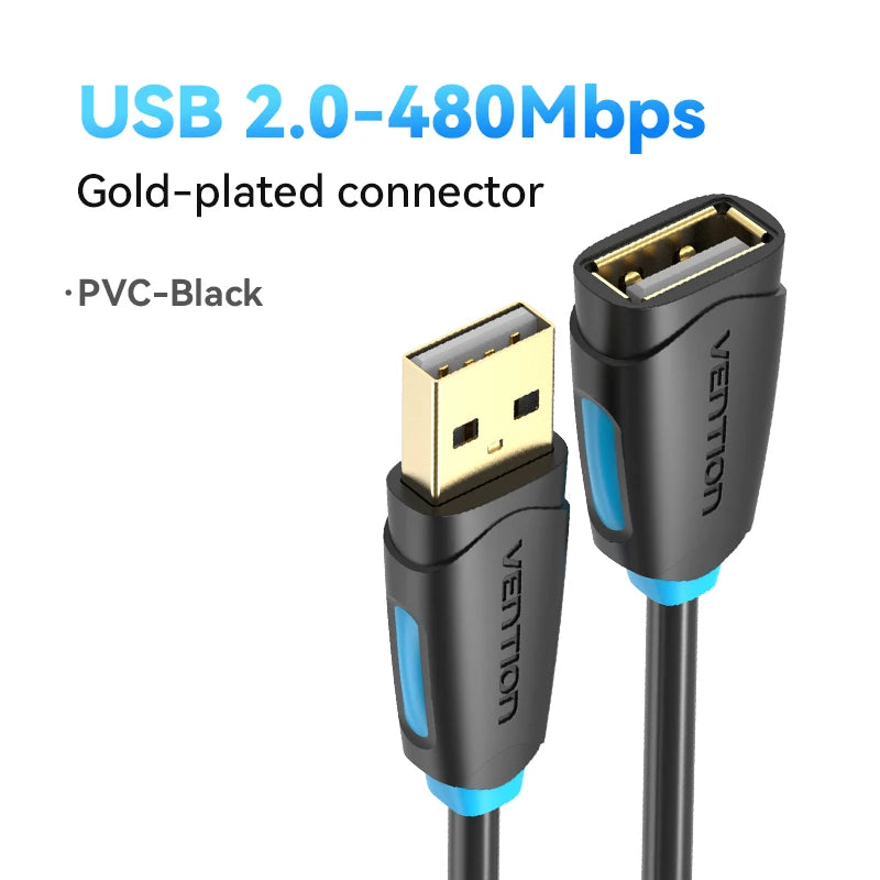 USB 3.0 Extension Cable Male to Female — 5Gbps USB 2.0/3.0 Extender Cord, Multiple Lengths 0.5–3m (1.6–9.8ft) for PC, TV, Xbox, Printer, SSD