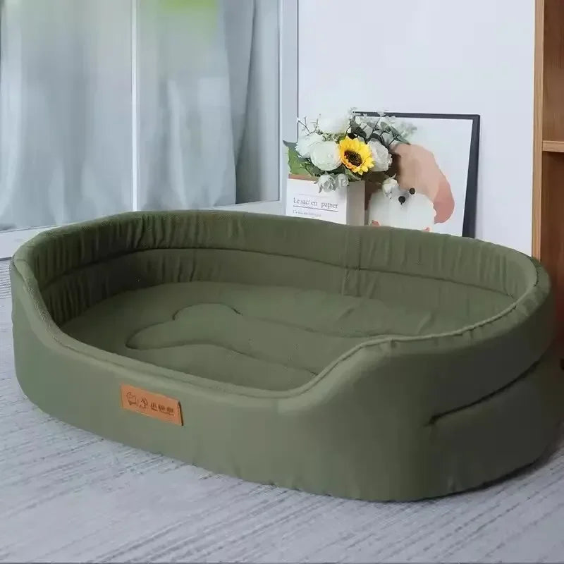Fluffy Coral Fleece Pet Bed - Dog & Cat Sofa Bed, Heated Plush Cushion, Machine-Washable, Small/Medium/Large
