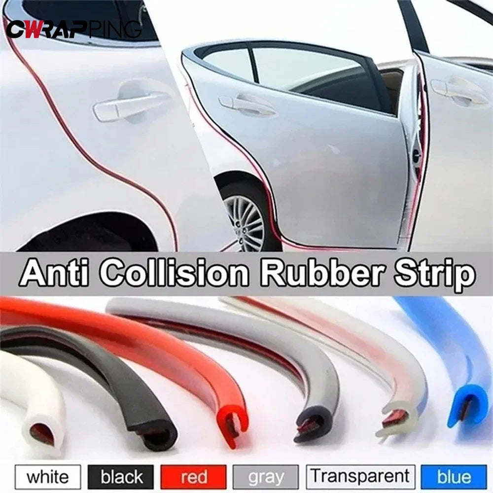 5 m (196 in / 16.4 ft) Transparent PVC Car Door Edge Guard Self-Adhesive Anti-Scratch Anti-Collision Strip