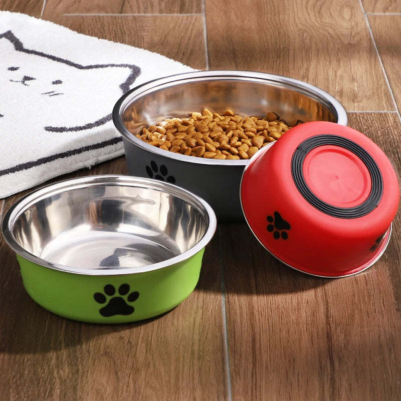 Non-Slip Stainless Steel Pet Bowl for Small Dogs & Cats - Food-Grade Water & Feeding Bowl (Multiple Sizes)