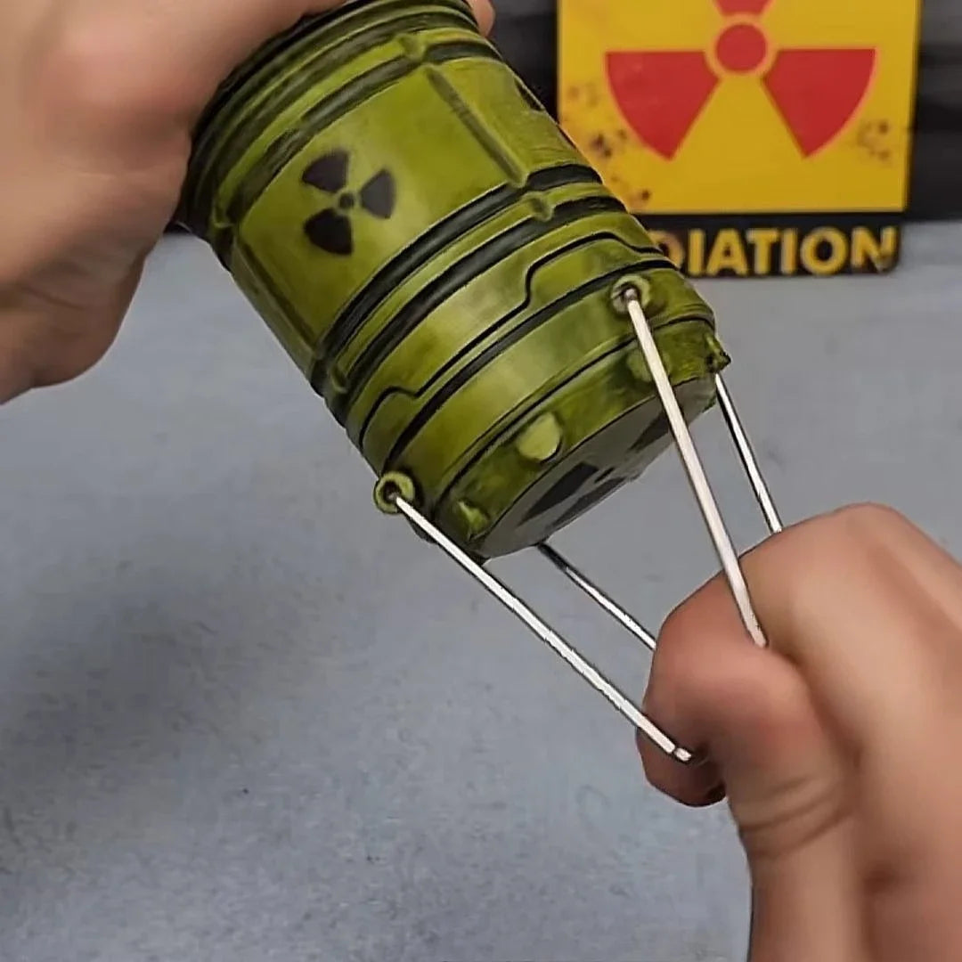 LED Mini Nuclear Reactor Lantern Battery Operated Apocalyptic Night Light for Halloween and Home Decor