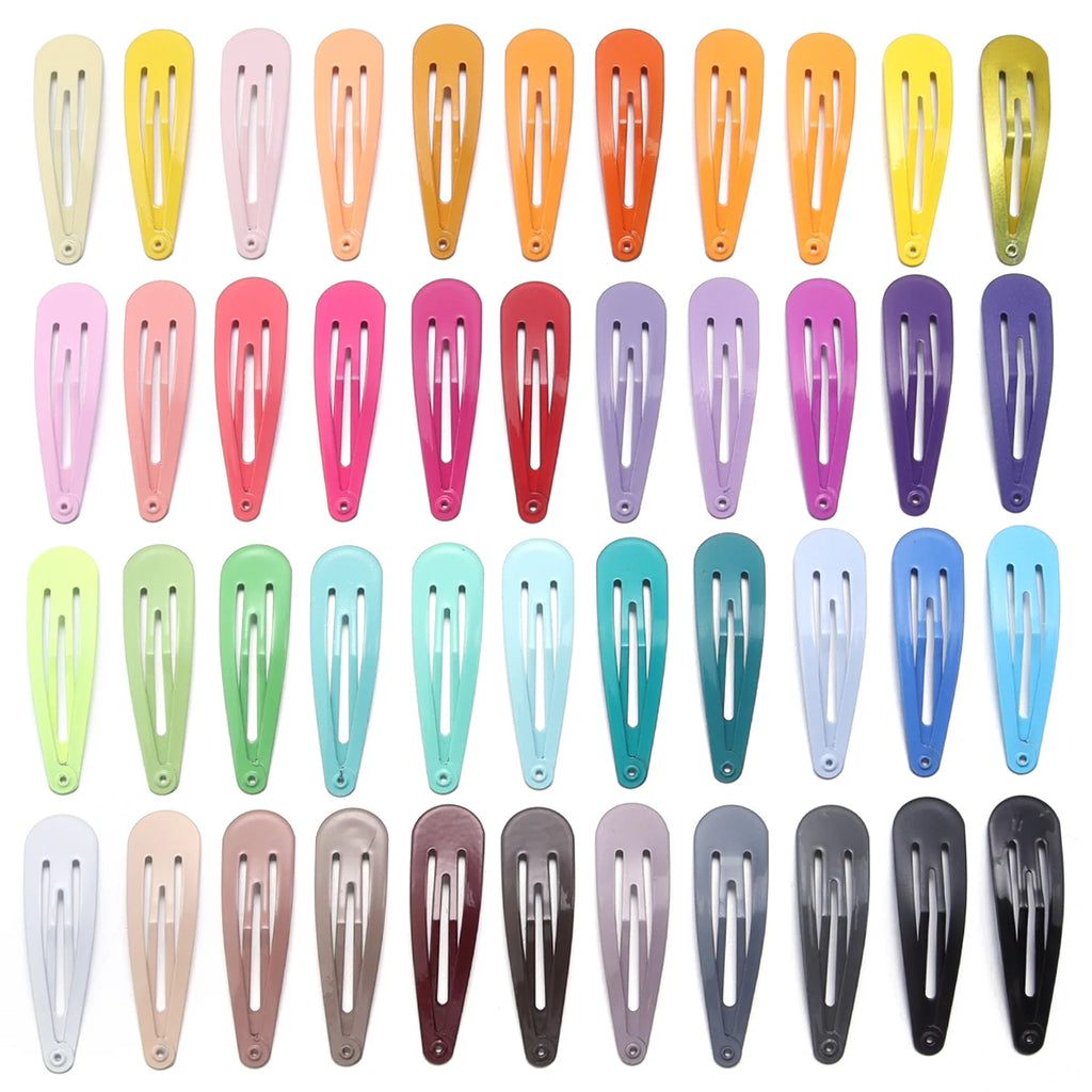 50-Pack Metal Candy Color BB Hair Clips – Waterdrop Hairpins for Kids, Girls & Women | Y2K