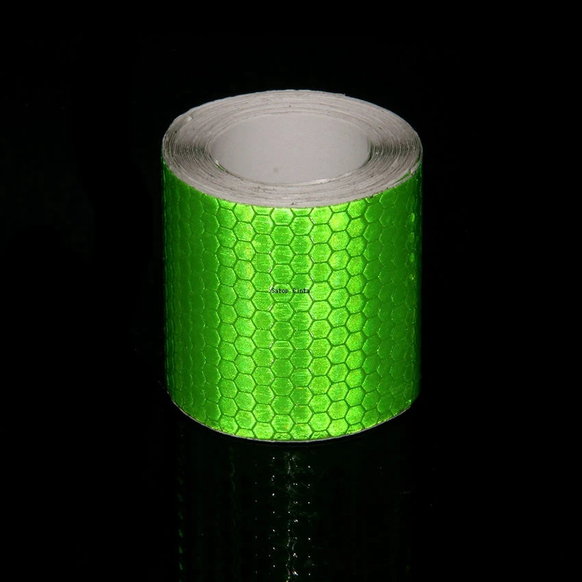 5cm x 3m (2 in x 9.8 ft) Reflective Self-Adhesive PVC Tape — Waterproof High-Visibility Warning Strip for Car, Bicycle & Motorcycle Helmet