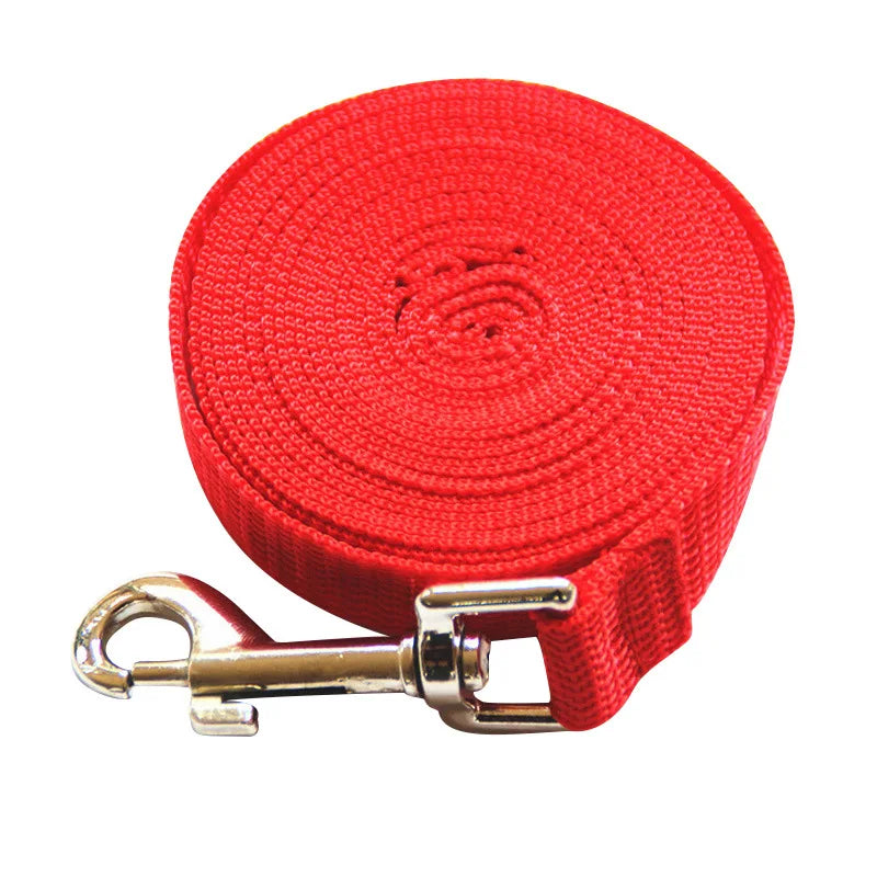Nylon Dog Leash — Multiple Lengths 1.5/1.8/3/6/10/15/20/30/50 m (5–164 ft) 2 cm Wide Training & Walking Lead for Small, Medium, Large Dogs