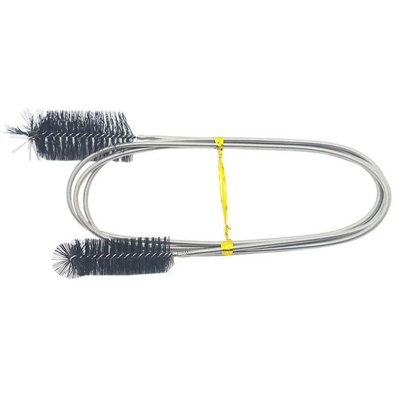 Aquarium Tube Cleaning Brush Flexible Stainless Steel Hose & Filter Pump Brush for Fish Tanks (35.4 in / 90 cm, 61.0 in / 155 cm)