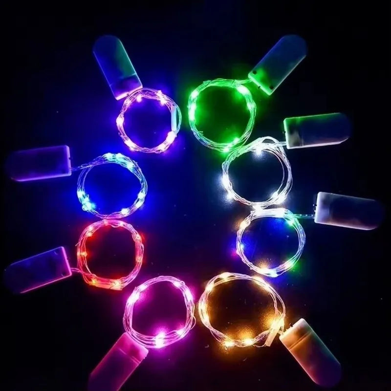 Battery Powered Copper Wire LED String Lights — 10/20/30/50/100 LED Options for Holiday, Wedding, Camping & Christmas Decor