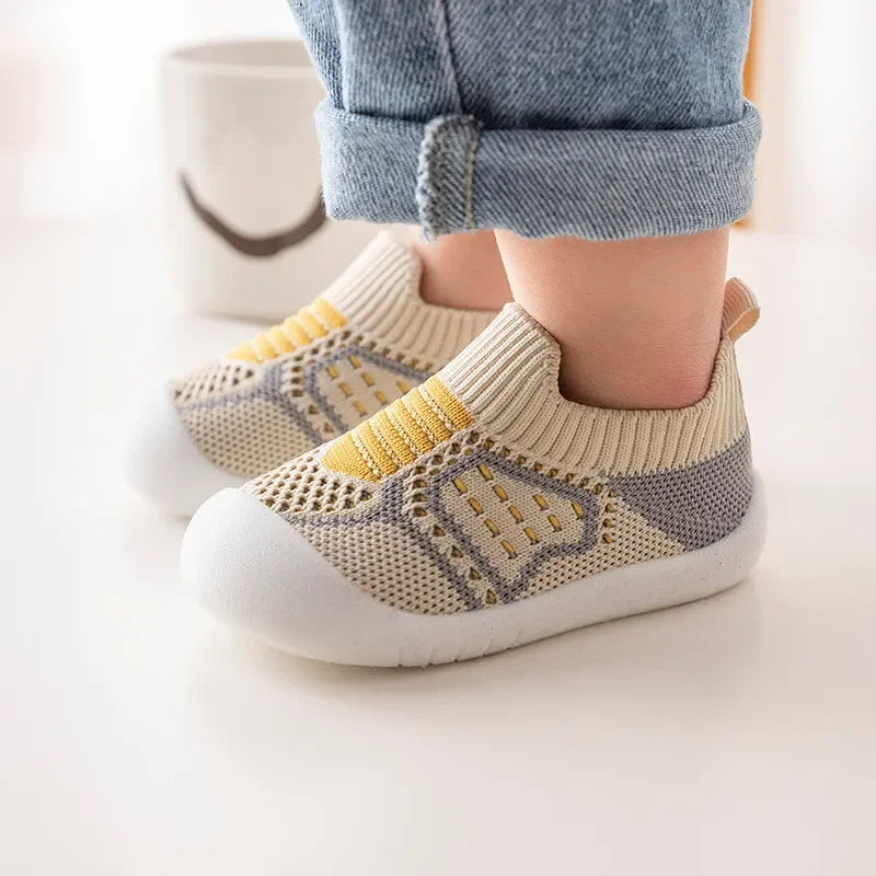 Baby Anti-Slip Breathable First Walker Crib Socks with Rubber Sole (11.5–15.5 cm / 4.5–6.1 in)