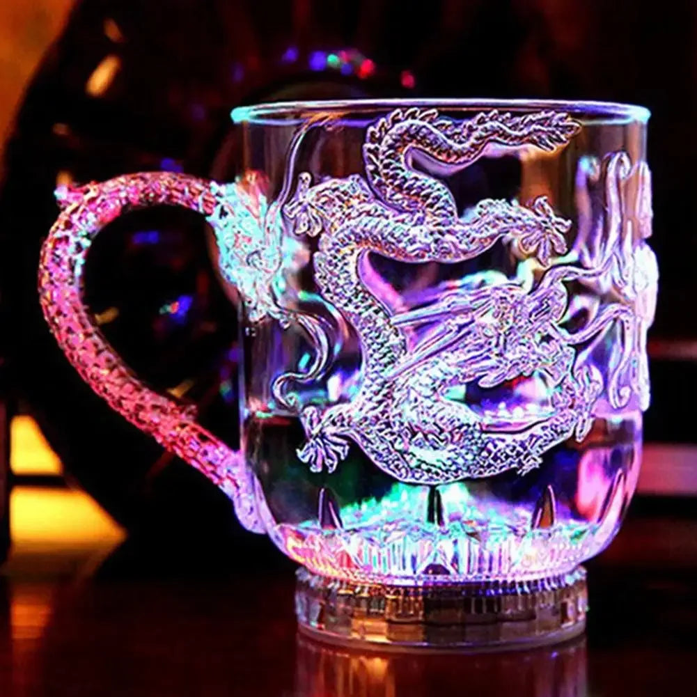 LED Color-Changing Dragon Glowing Cup Water-Activated Light-Up Bar Mug 285ml (9.6 fl oz)