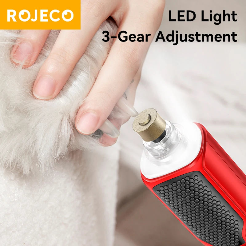 Rechargeable Pet Nail Grinder for Dogs & Cats — Adjustable 7-Speed LED Paw & Claw Grooming Tool