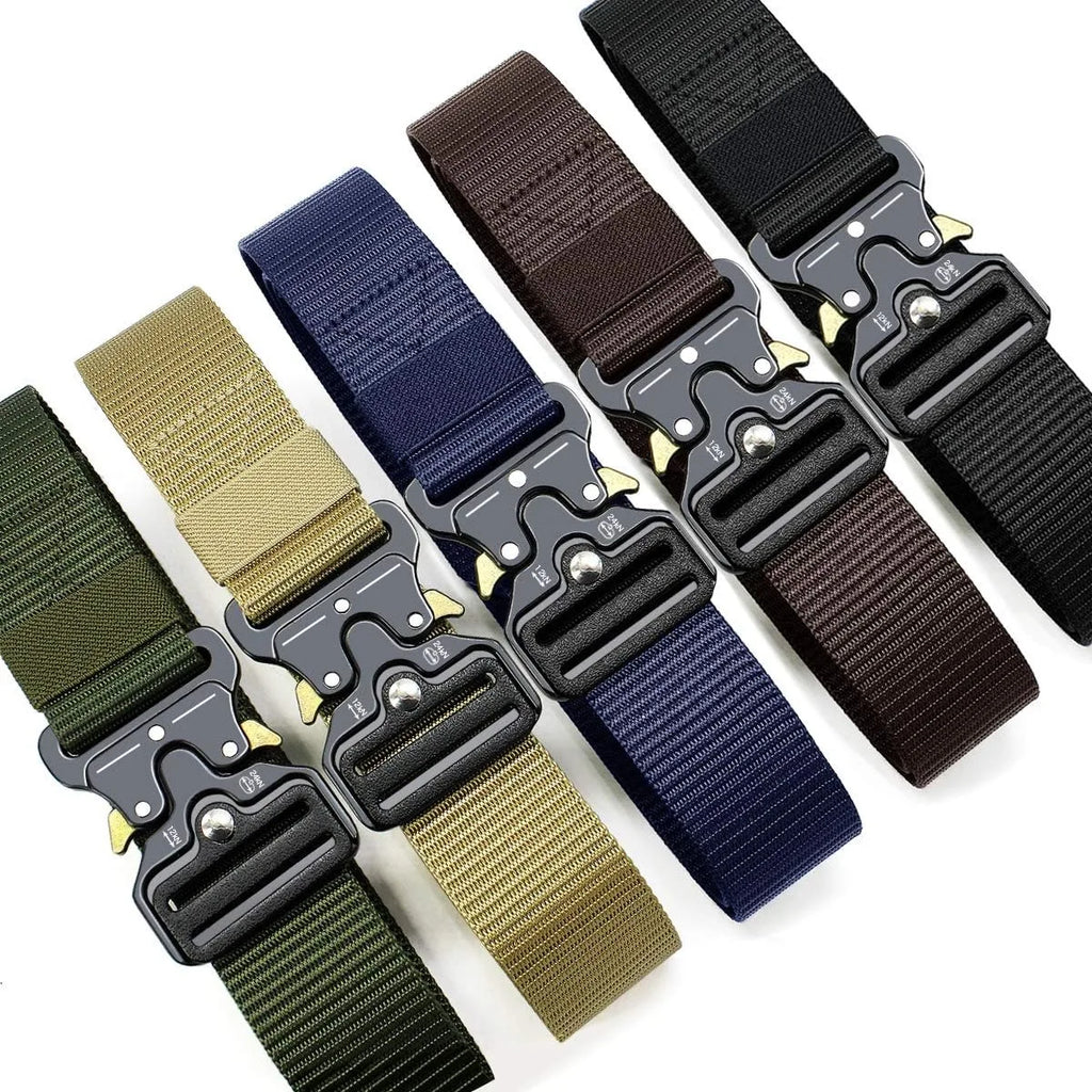 Men's Tactical Canvas Multi-Function Belt, Outdoor Adventure Waist Belt 1.5 in (3.8 cm)