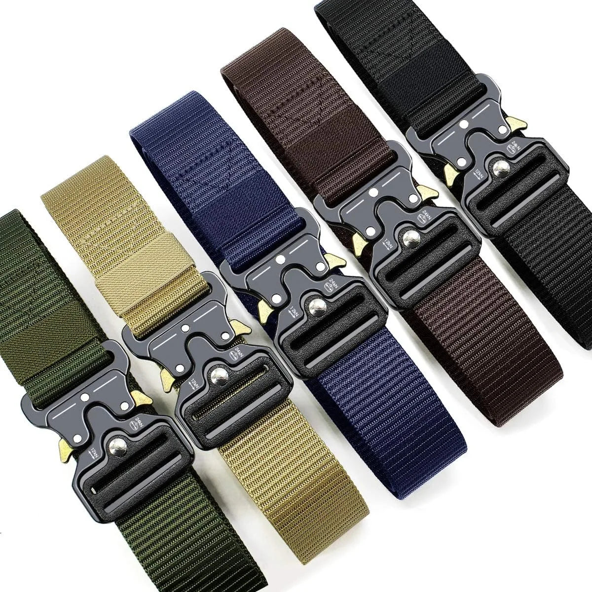 Men's Tactical Canvas Multi-Function Belt, Outdoor Adventure Waist Belt 1.5 in (3.8 cm)