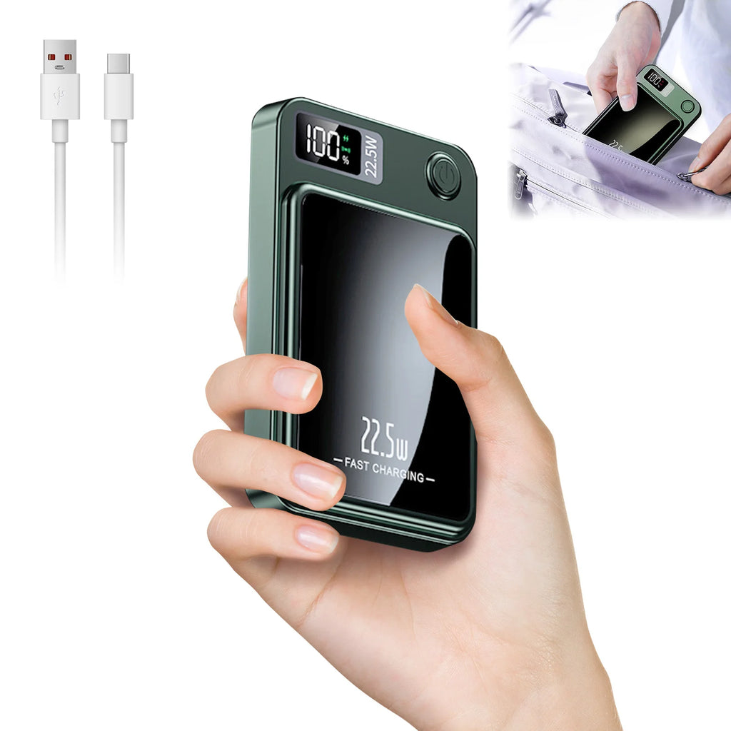 10000mAh Magnetic Wireless Power Bank 22.5W PD Fast Charger MagSafe‑Compatible Portable Battery Pack for iPhone & AirPods