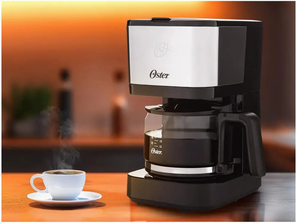 Compact 19-Cup Electric Coffee Maker with Glass Carafe & Reusable Filter - 110V