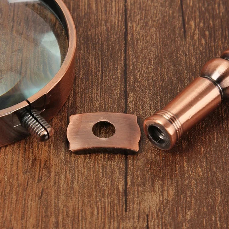 20X All-Metal Handheld Magnifier — 68mm (2.7in) Optical Lens, Vintage Bronze Loupe for Jewelry & Watch Repair