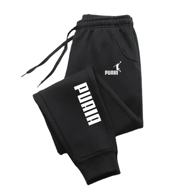 Men's Autumn Winter Sport Jogger Pants - Loose-Fit Midweight Sweatpants with Drawstring & Pockets, Streetwear Athletic Trousers