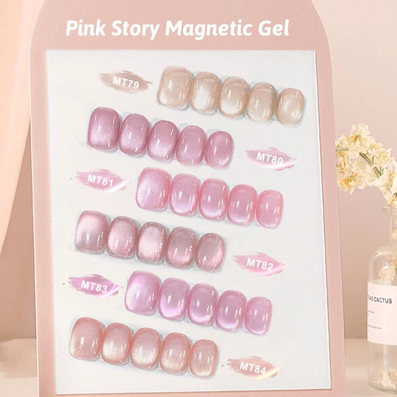 Cat Magnetic Gel Nail Polish 7ml (0.24 fl oz) - Nude Pink Gold Magnetic UV/LED Soak-Off Gel
