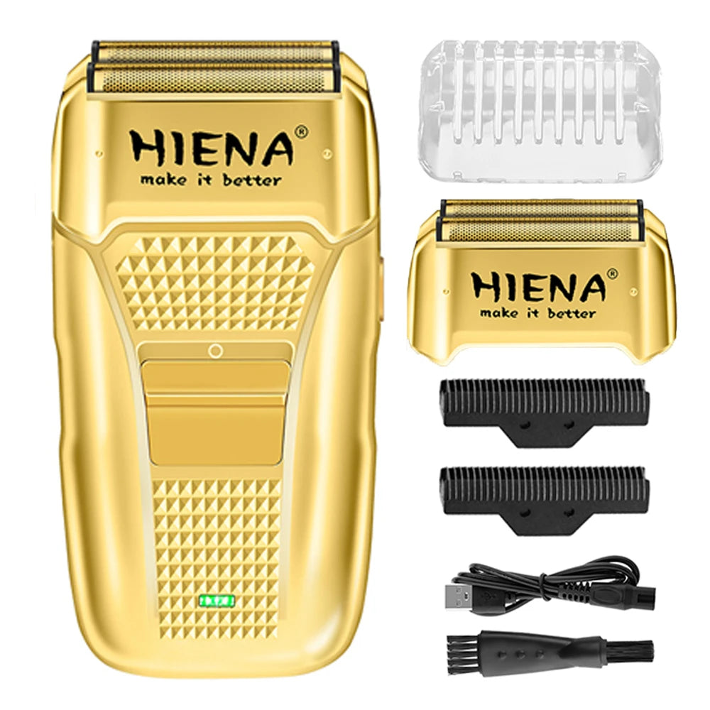 Men's Rechargeable Electric Shaver & Hair Clipper – Metal Housing, USB Fast Charge, Hypoallergenic Foil