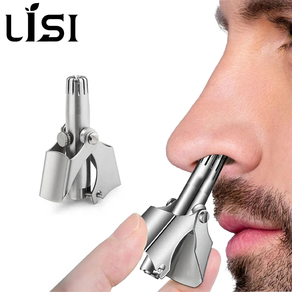 Portable Manual Nose & Ear Hair Trimmer for Men and Women, Waterproof Stainless Steel with Cleaning Brush
